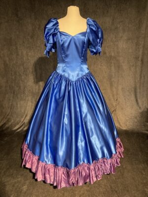 ballgown blue pink trim