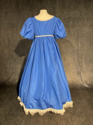 ballgown regency blue white lace