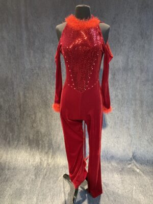 red sequin dress