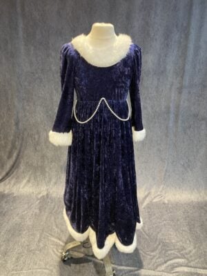 winter blue velvet dress